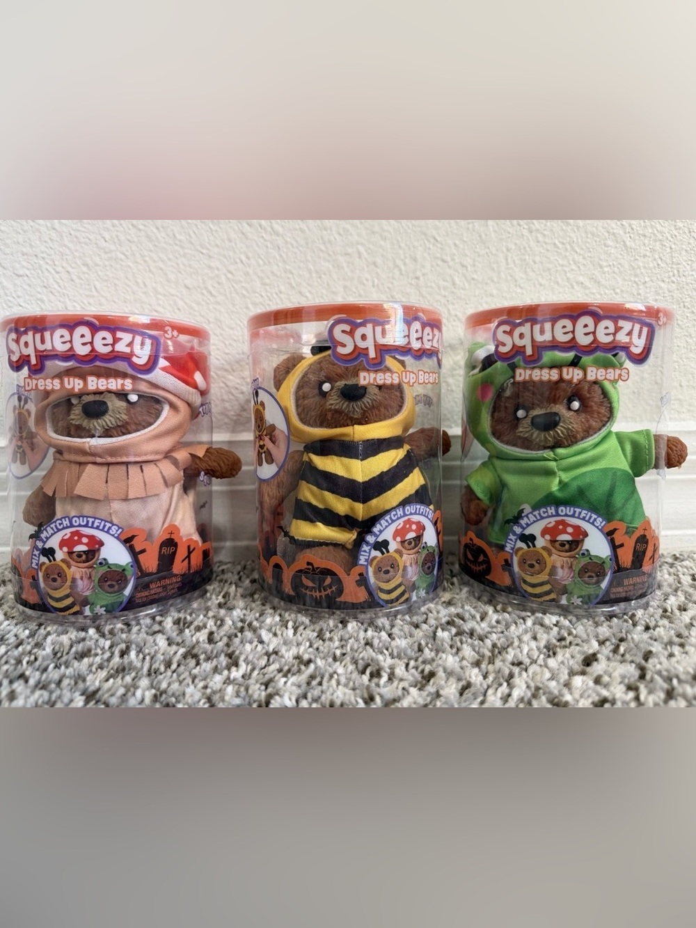 Squeezy Dress Up Bears Mix & Match Outfits Halloween Theme